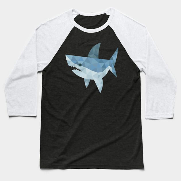 Triangle Shark Baseball T-Shirt by pasquale